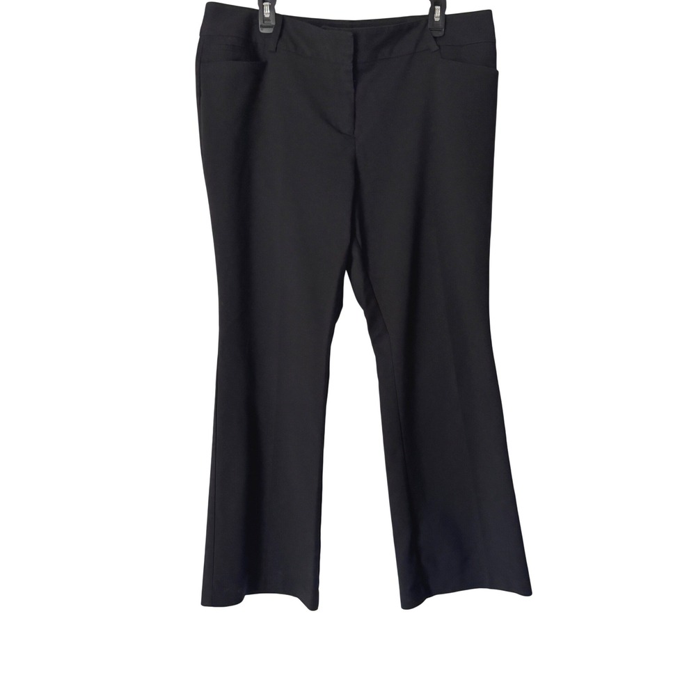New York & Company Dress Pants 7th Avenue Women Size 16 Black Stretch Trousers